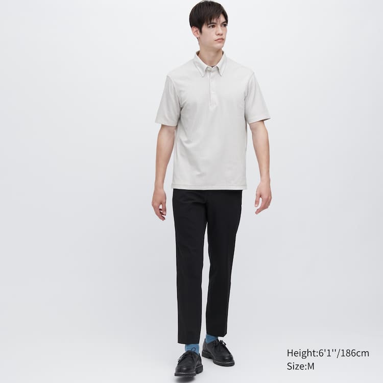 Uniqlo Airism Pruhované (Button-down Collar) Polokosele Panske Siva | HJSOVE-693