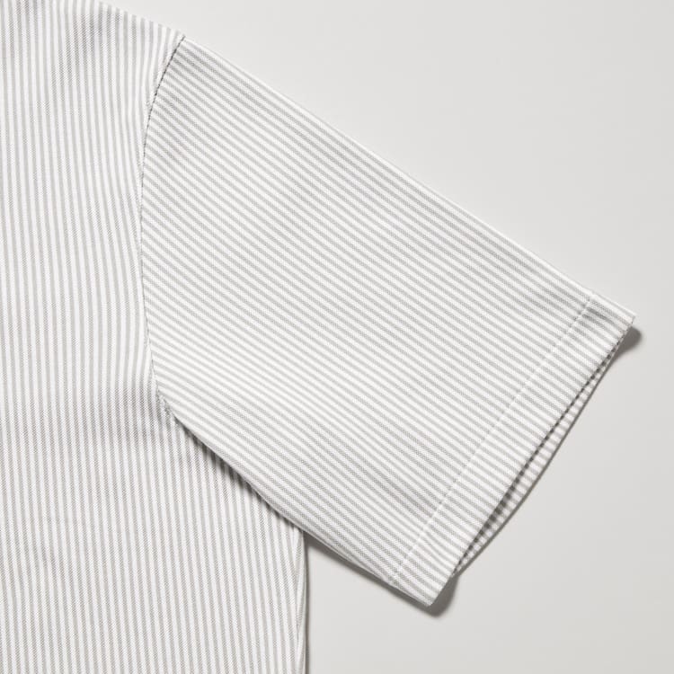 Uniqlo Airism Pruhované (Button-down Collar) Polokosele Panske Siva | HJSOVE-693
