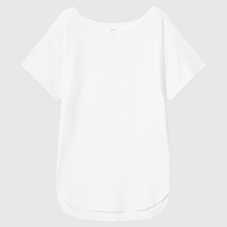 Uniqlo Airism Seamless Lodné Neck Longline Tricko Damske Biele | ZUIHCX-470