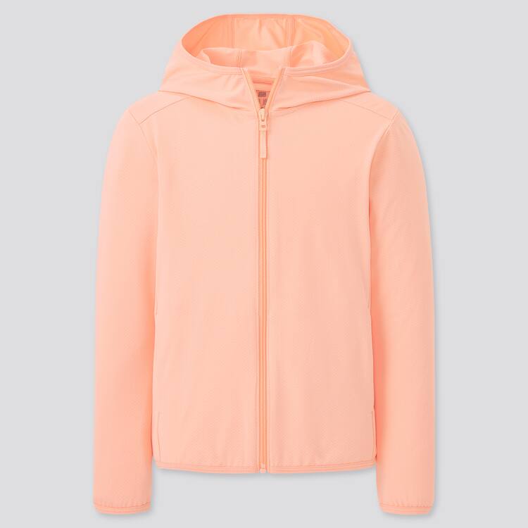 Uniqlo Airism Uv Protection Mesh (2021 Season) Mikiny S Kapucňou Detske Svetlo Oranžové | AVJKPS-759