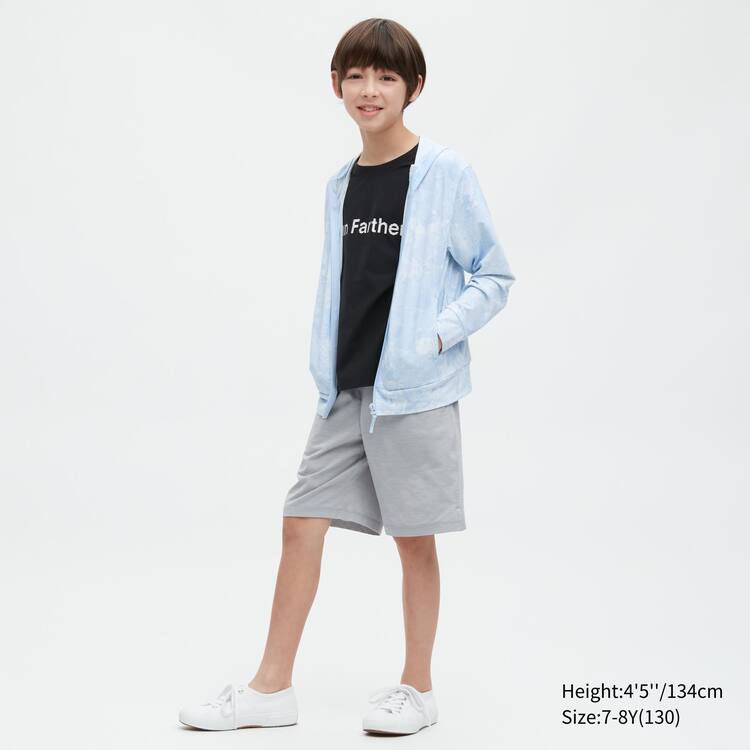 Uniqlo Airism Uv Protection Mesh Mikiny S Kapucňou Detske Svetlo Modre | DVXFAI-061