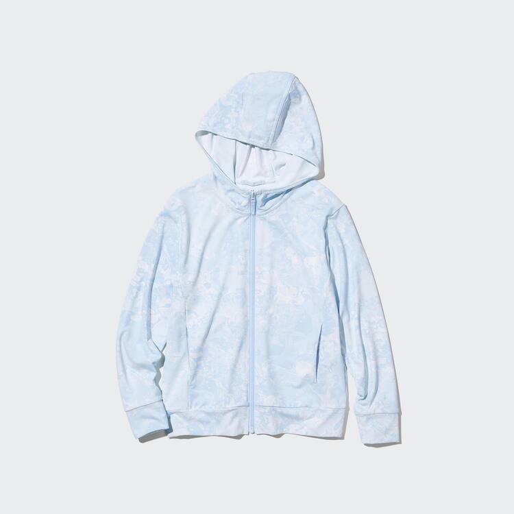 Uniqlo Airism Uv Protection Mesh Mikiny S Kapucňou Detske Svetlo Modre | DVXFAI-061