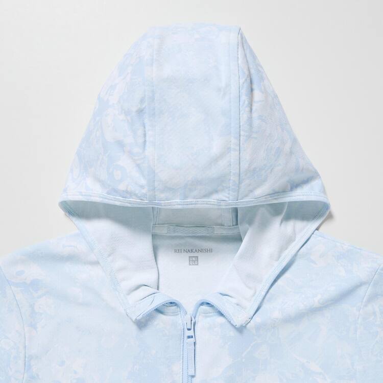 Uniqlo Airism Uv Protection Mesh Mikiny S Kapucňou Detske Svetlo Modre | DVXFAI-061