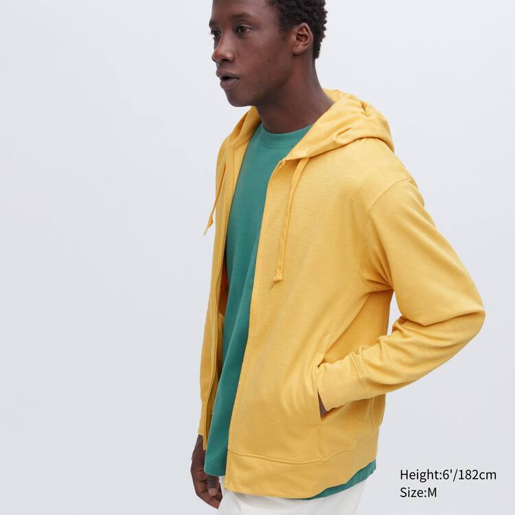 Uniqlo Airism Uv Protection Zipped Mikiny S Kapucňou Panske Žlté | EZQXIJ-539