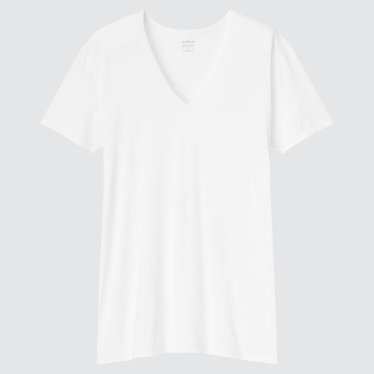 Uniqlo Airism V Neck Tricko Panske Biele | UZWVPH-938