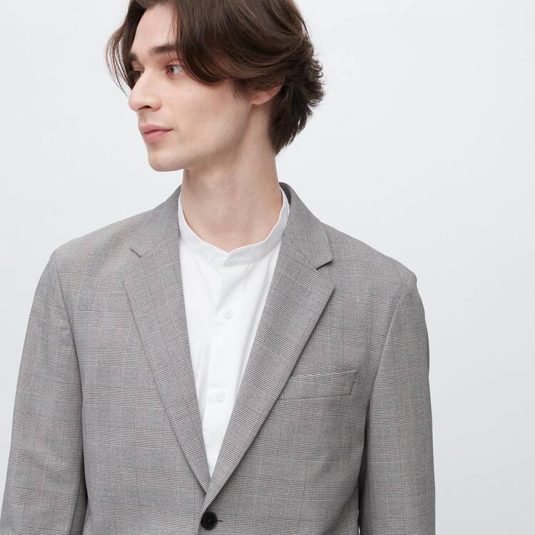 Uniqlo Airsense Ultra Light Glen Checked Bundy Panske Siva | OHRVAQ-492