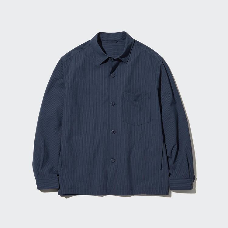 Uniqlo Airsense Ultra Light Seersucker Bundy Panske Modre | ODXYLB-543