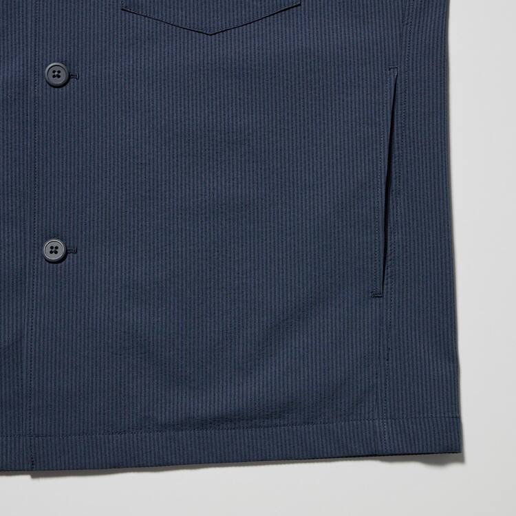 Uniqlo Airsense Ultra Light Seersucker Bundy Panske Modre | ODXYLB-543