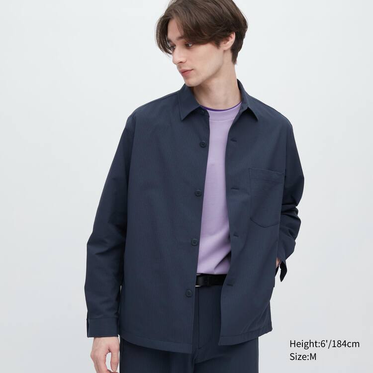 Uniqlo Airsense Ultra Light Seersucker Bundy Panske Modre | ODXYLB-543