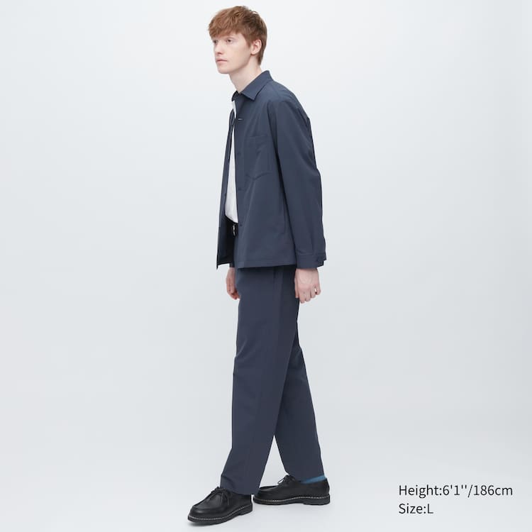 Uniqlo Airsense Ultra Light Seersucker Relaxed Fit Obleky Panske Modre | QAWOLG-815