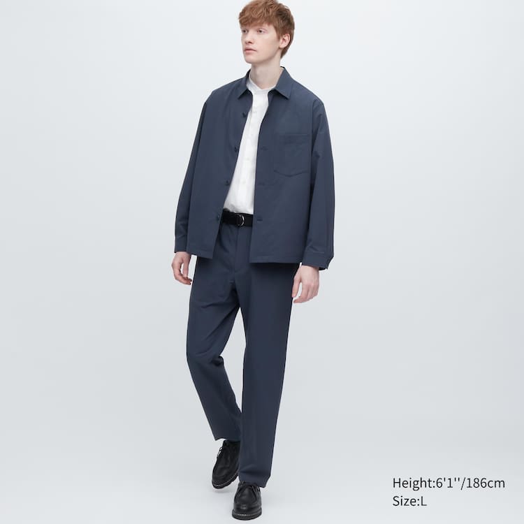 Uniqlo Airsense Ultra Light Seersucker Relaxed Fit Obleky Panske Modre | QAWOLG-815