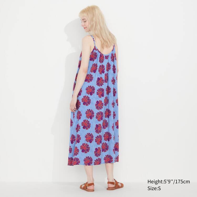 Uniqlo Andy Warhol Flowers Podkategória Ut Gathered Camisole Saty Damske Modre | DXJSIY-856