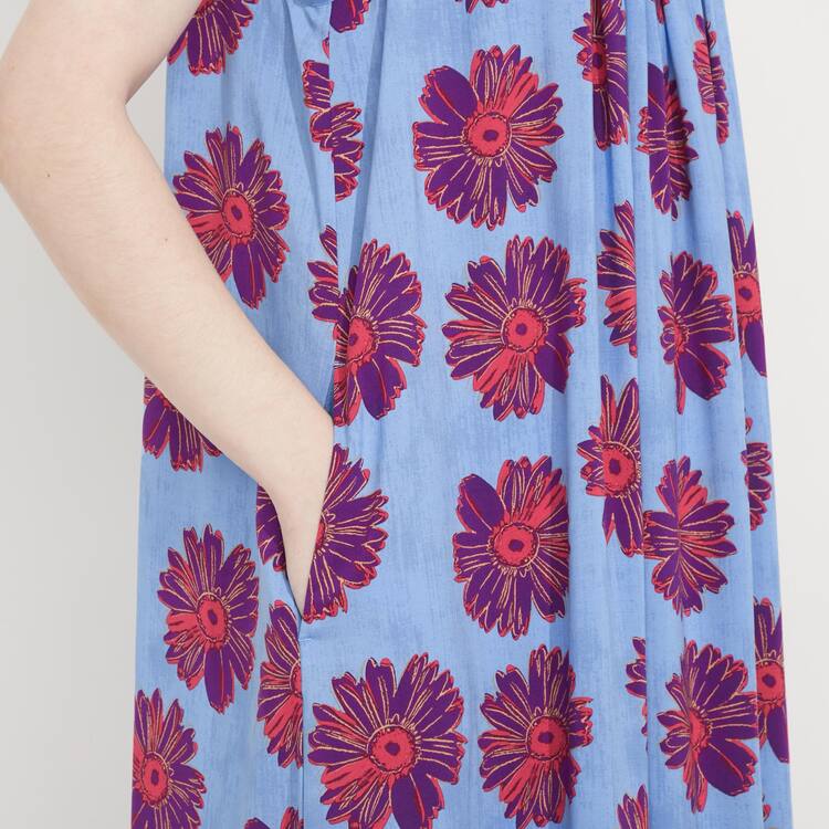 Uniqlo Andy Warhol Flowers Podkategória Ut Gathered Camisole Saty Damske Modre | DXJSIY-856