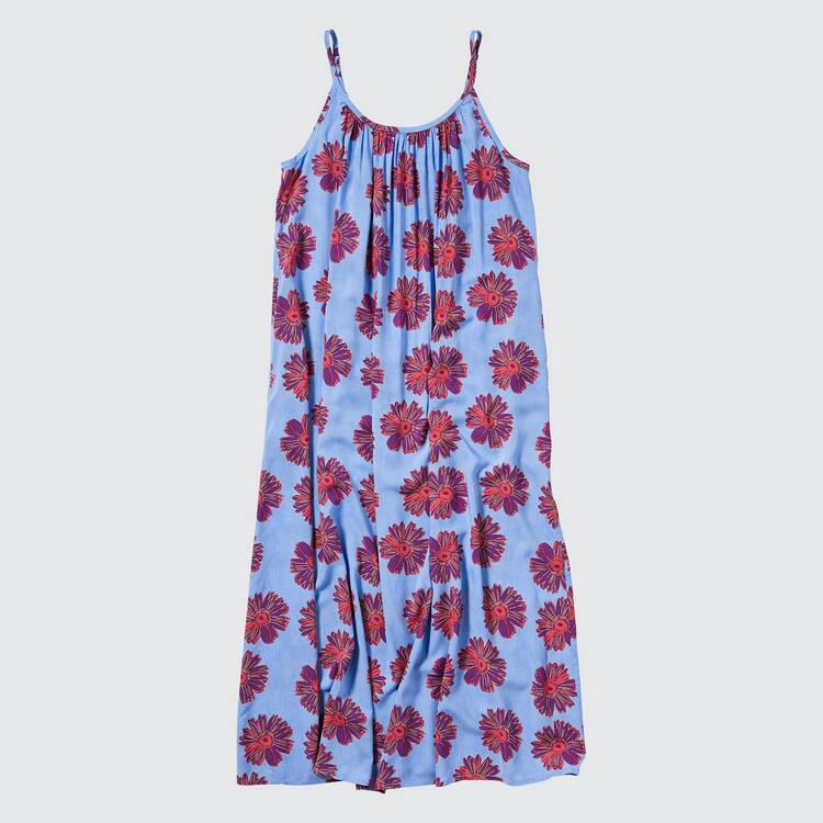 Uniqlo Andy Warhol Flowers Podkategória Ut Gathered Camisole Saty Damske Modre | DXJSIY-856