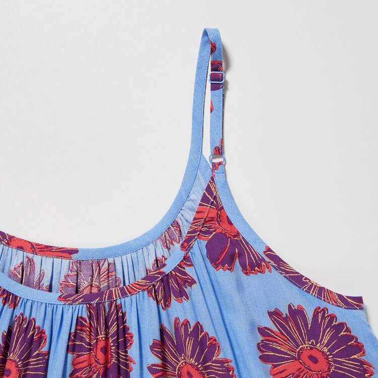 Uniqlo Andy Warhol Flowers Podkategória Ut Gathered Camisole Saty Damske Modre | DXJSIY-856