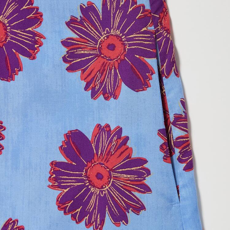 Uniqlo Andy Warhol Flowers Podkategória Ut Gathered Camisole Saty Damske Modre | DXJSIY-856