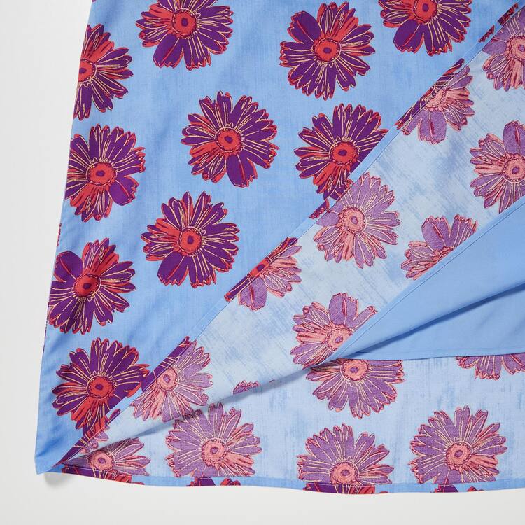 Uniqlo Andy Warhol Flowers Podkategória Ut Gathered Camisole Saty Damske Modre | DXJSIY-856