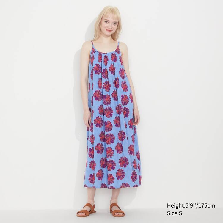 Uniqlo Andy Warhol Flowers Podkategória Ut Gathered Camisole Saty Damske Modre | DXJSIY-856