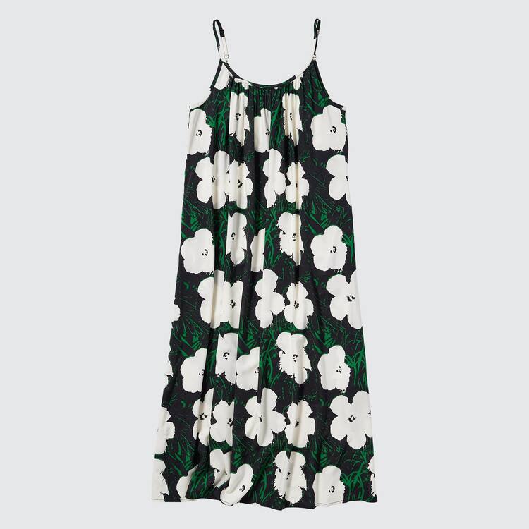 Uniqlo Andy Warhol Flowers Podkategória Ut Gathered Camisole Saty Damske Tmavo Zelene | JNRMQY-269