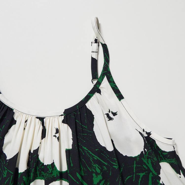 Uniqlo Andy Warhol Flowers Podkategória Ut Gathered Camisole Saty Damske Tmavo Zelene | JNRMQY-269