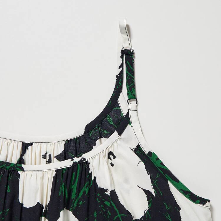 Uniqlo Andy Warhol Flowers Podkategória Ut Gathered Camisole Saty Damske Tmavo Zelene | JNRMQY-269