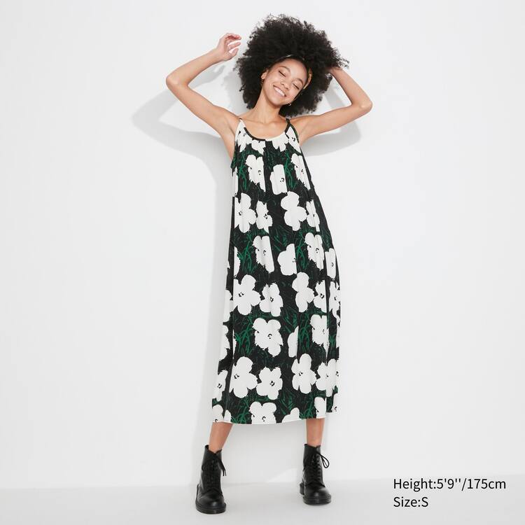 Uniqlo Andy Warhol Flowers Podkategória Ut Gathered Camisole Saty Damske Tmavo Zelene | JNRMQY-269