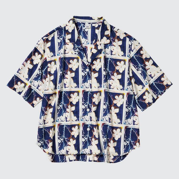 Uniqlo Andy Warhol Flowers Podkategória Ut Printed Open Collar Kratke Sleeved Kosele Damske Biele | QKMXCE-179