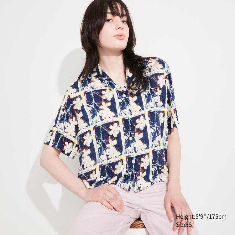 Uniqlo Andy Warhol Flowers Podkategória Ut Printed Open Collar Kratke Sleeved Kosele Damske Biele | QKMXCE-179