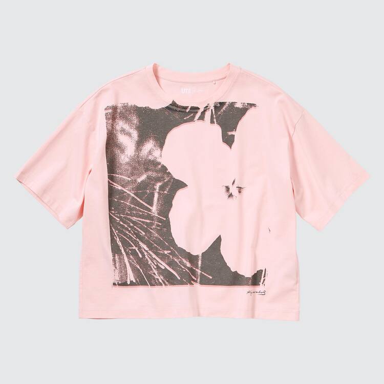 Uniqlo Andy Warhol Flowers Podkategória Ut Grafika Tricko Damske Ruzove | ZQSLKB-613