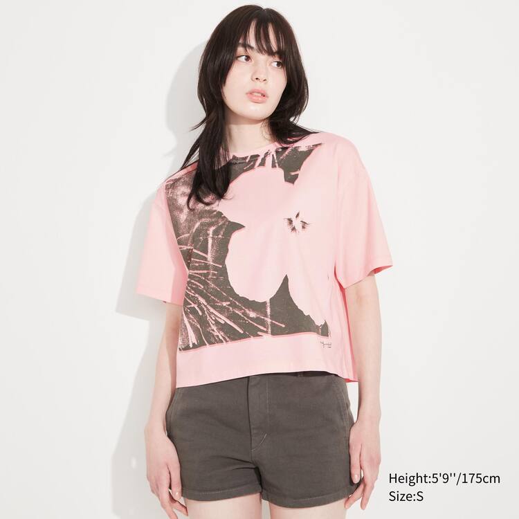 Uniqlo Andy Warhol Flowers Podkategória Ut Grafika Tricko Damske Ruzove | ZQSLKB-613