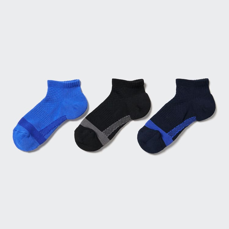 Uniqlo Arch Support Kratke (Three Pairs) Ponozky Detske Modre Čierne | NZGJHK-561