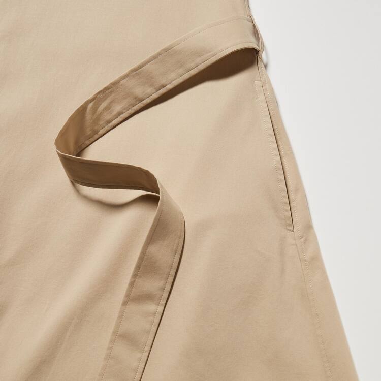 Uniqlo Bavlnene A-line Long Sleeved Saty Damske Béžové | XKDJHO-296