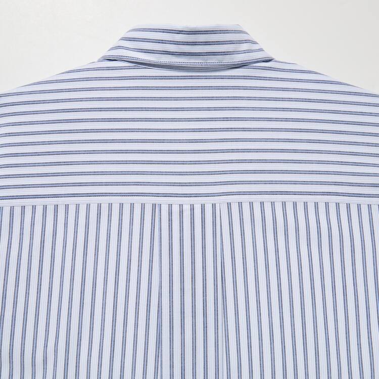 Uniqlo Bavlnene A-line Pruhované Long Sleeved Saty Damske Biele | JQWLSH-654