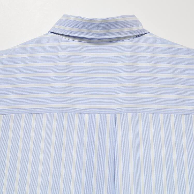 Uniqlo Bavlnene A-line Pruhované Long Sleeved Saty Damske Modre | MQVPKW-672