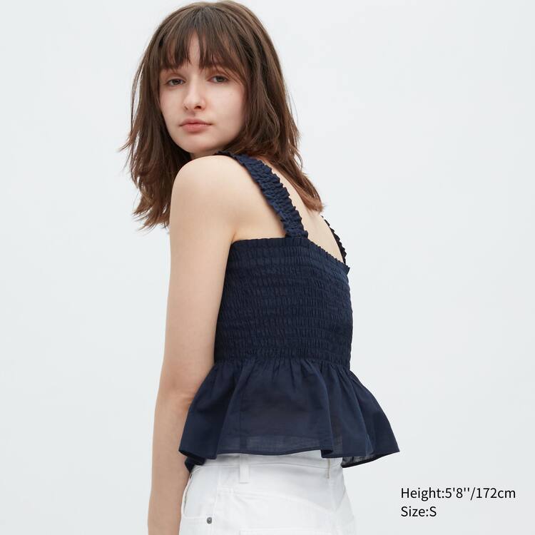 Uniqlo Bavlnene Bez Rukavov Blúzky Damske Námornícka Modrá | WQRVNY-748