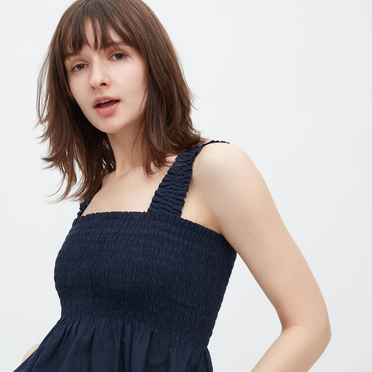 Uniqlo Bavlnene Bez Rukavov Blúzky Damske Námornícka Modrá | WQRVNY-748