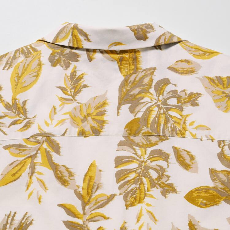 Uniqlo Bavlnene Blend Bežná Printed Kratke Sleeved (Open Collar) Kosele Panske Biele | HALFST-518