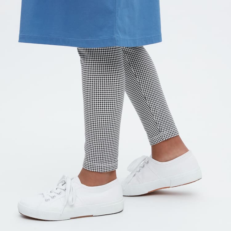 Uniqlo Bavlnene Checked Leginy Detske Čierne | FUVSTQ-726