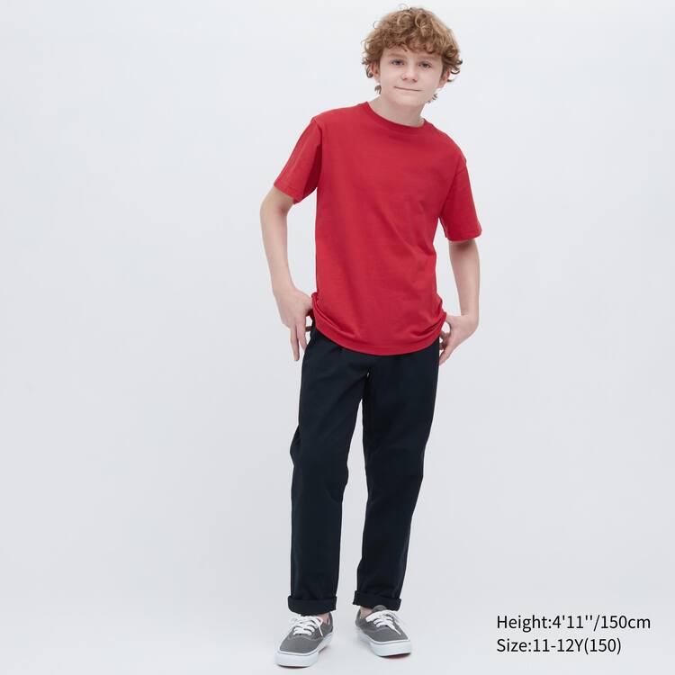 Uniqlo Bavlnene Colour Crew Neck Kratke Sleeved Tricko Detske Červené | DUYLNZ-736