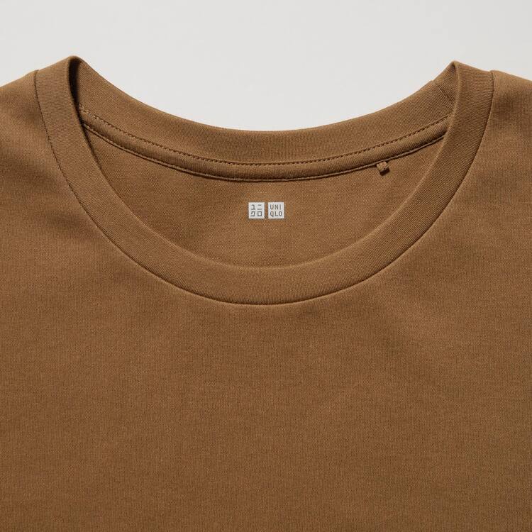 Uniqlo Bavlnene Crew Neck Long Sleeve Tricko Damske Hnede | SUGDRO-368
