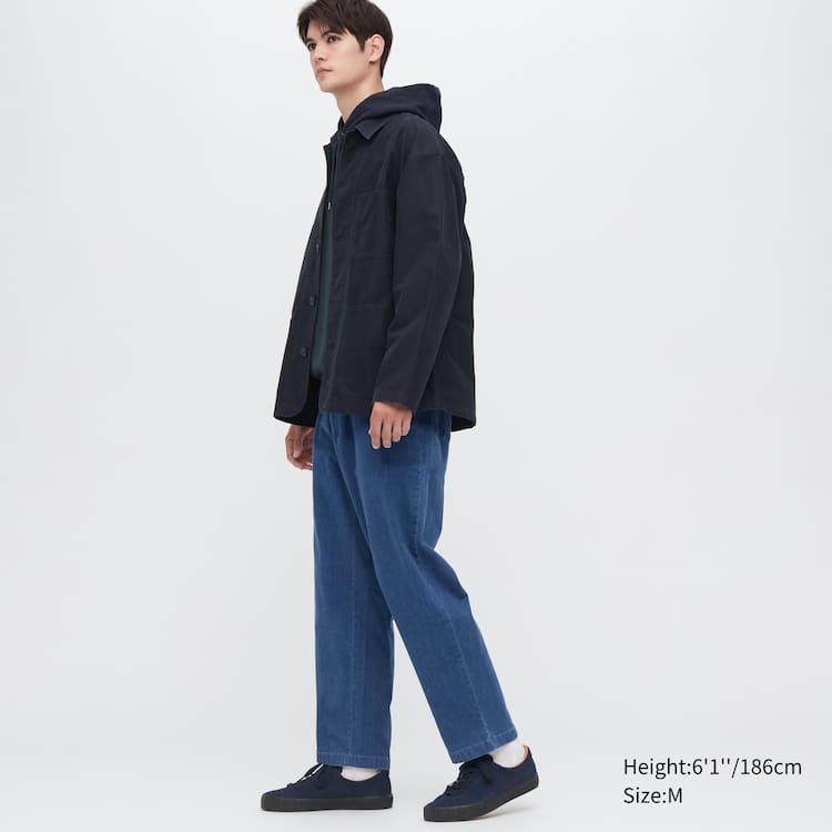 Uniqlo Bavlnene Denim Relaxed Fit Ankle Length Loungewear Panske Modre | ISBWJG-965