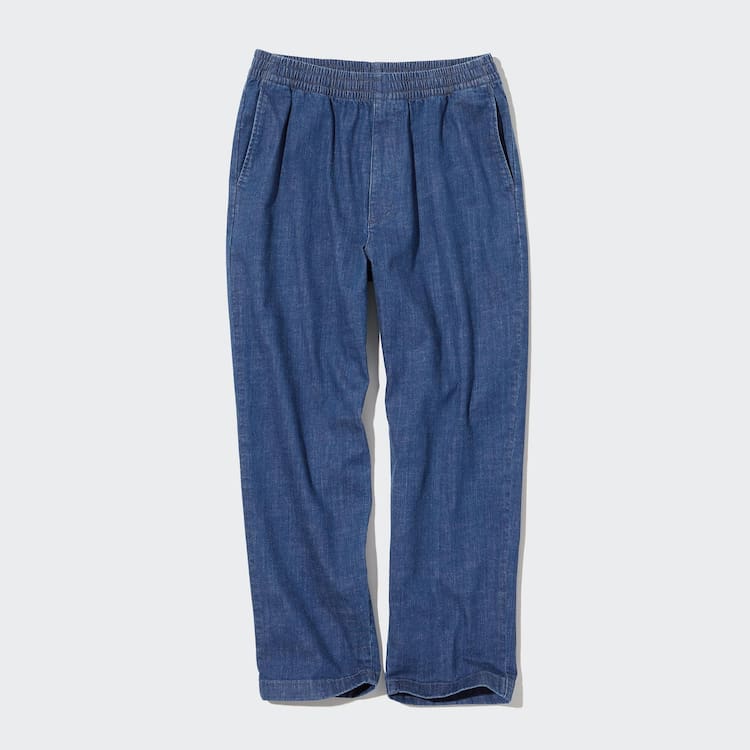 Uniqlo Bavlnene Denim Relaxed Fit Ankle Length Loungewear Panske Modre | ISBWJG-965