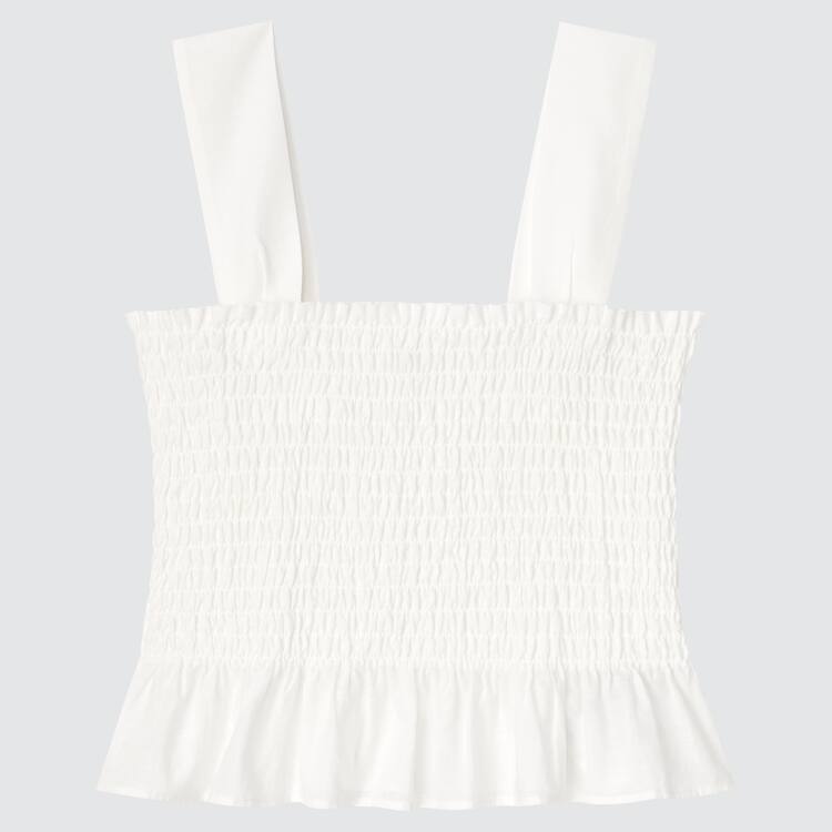 Uniqlo Bavlnene Gathered Bez Rukavov Blúzky Damske Biele | YTJDCG-793
