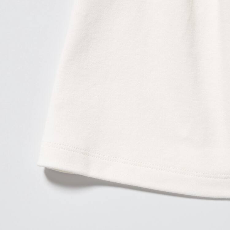 Uniqlo Bavlnene Gathered Crew Neck Long Sleeved Tricko Pre Babatka Biele | MVRZBC-368
