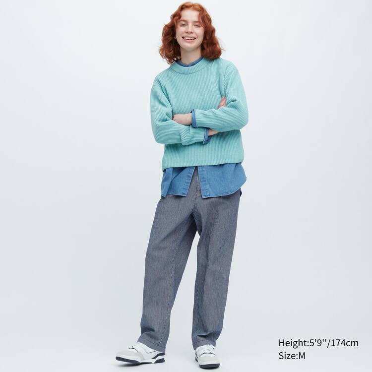 Uniqlo Bavlnene Hickory Relaxed Fit Ankle Length Nohavice Panske Modre | IHAZLX-769