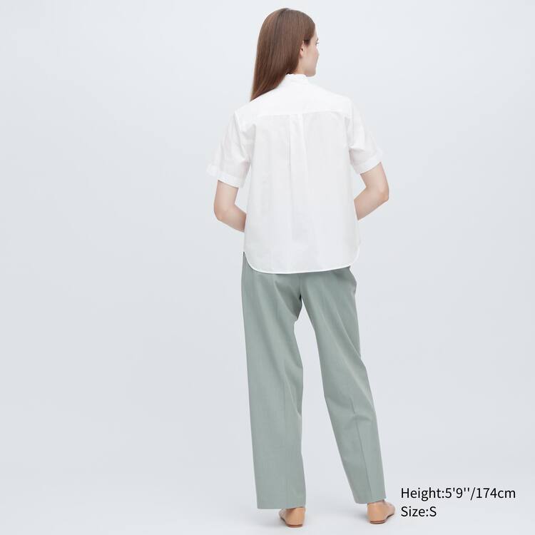 Uniqlo Bavlnene Kratke Sleeved Kosele Damske Biele | MRBYAW-652