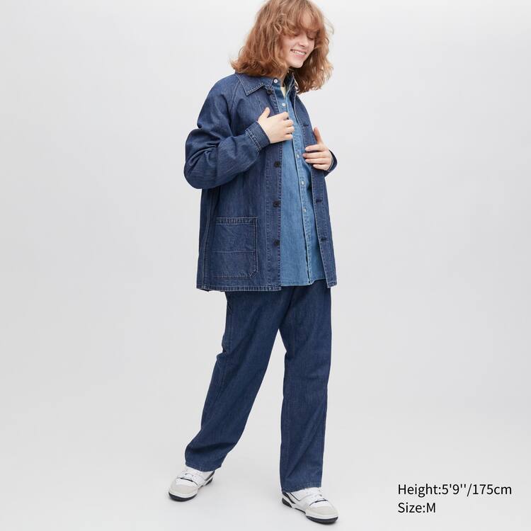 Uniqlo Bavlnene Linen Blend Utility Bundy Panske Modre | PWBZTU-970