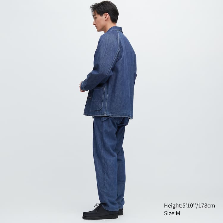 Uniqlo Bavlnene Linen Blend Utility Overshirt Panske Modre | CZBGIE-016