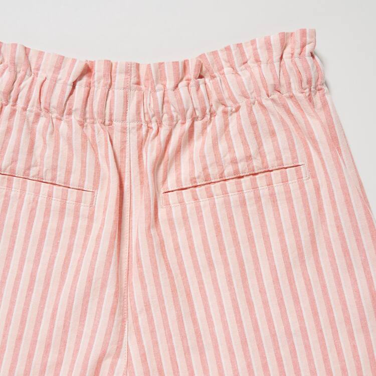 Uniqlo Bavlnene Linen Pruhované Sortky Damske Svetlo Oranžové | JGHKWT-529