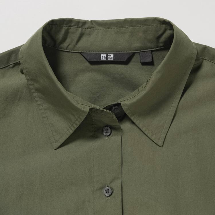 Uniqlo Bavlnene Long Sleeved Saty Damske Zelene | LYDZMB-502
